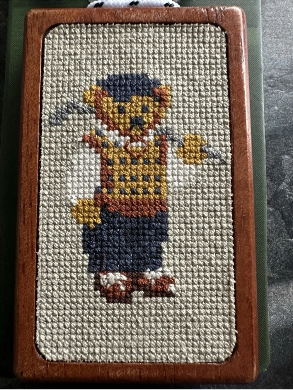 Needlepoint teddy bear gold bottle opener NEW